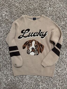 Lucky Dog Urban Outfitters Jumper- Beige